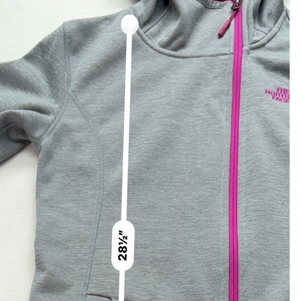 The North Face Agave Full Zip Fleece Hoodie Jacket Womens S Grey Pink - Picture 13 of 16